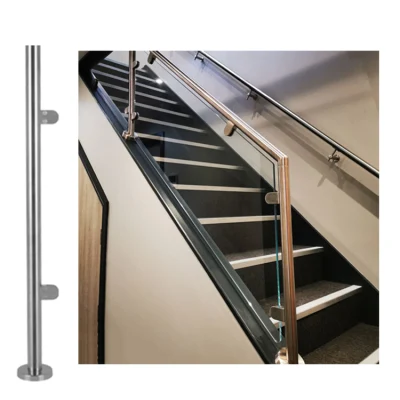 Escaliers spéciaux d'usine, matériel moderne, balustrade, poteau de main courante, escalier en acier, garde-corps en verre, escalier