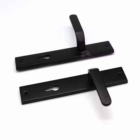 Poignée de porte à battants double face en alliage d'aluminium noir mat